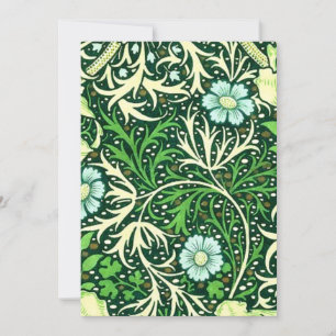 William Morris - Grünes Meeresalgen-Muster Einladung