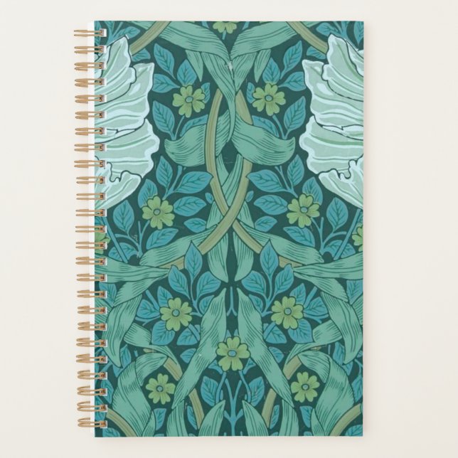 William Morris - Grünes Pimpernell-Muster Planer (Vorderseite)