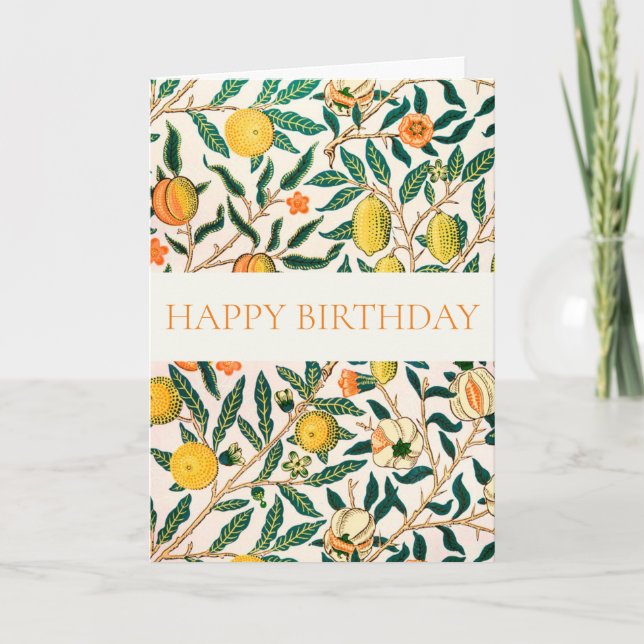 WILLIAM MORRIS "HAPPY BIRTHDAY" GREETING CARD KARTE (Vorderseite)