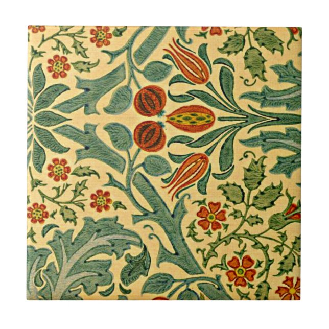 William Morris - Herbstblumenmuster Fliese (Vorderseite)