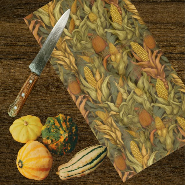 William Morris Herbstmais Retro  Geschirrtuch (Fun William Morris Autumn kitchen towel!)