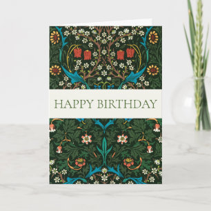 WILLIAM MORRIS "HEUREUX ANNIVERSAIRE" CARTE DE RÉJ