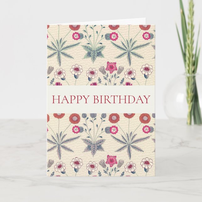 WILLIAM MORRIS "HEUREUX ANNIVERSAIRE" CARTE DE RÉJ (Devant)