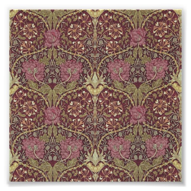 William Morris, Honeysuckle, Blumenmuster, Kunst Fotodruck (Vorne)