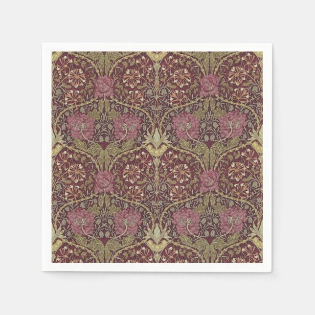 William Morris, Honeysuckle, Blumenmuster, Kunst Serviette (Vorderseite)