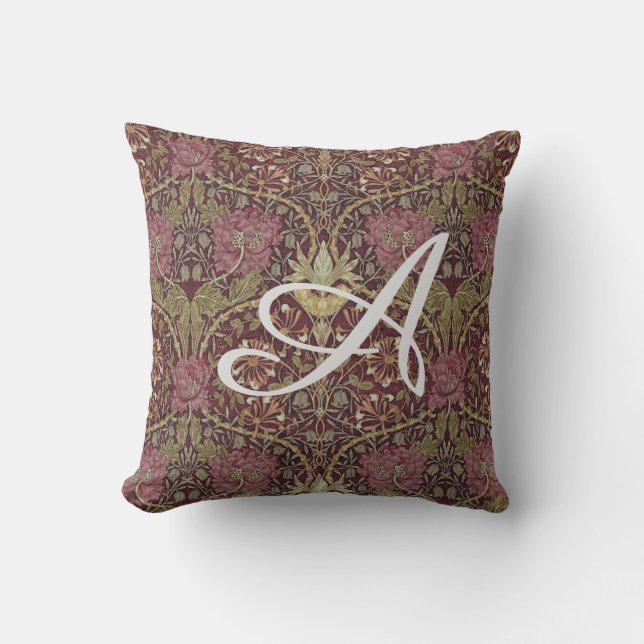 William Morris, Honeysuckle, blumenreich. Muster,  Kissen (Vorderseite)