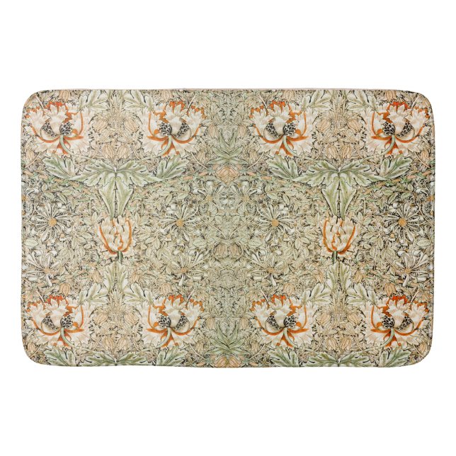 William * Morris Honeysuckle Botanical Peach Green Badematte (Vorderseite)