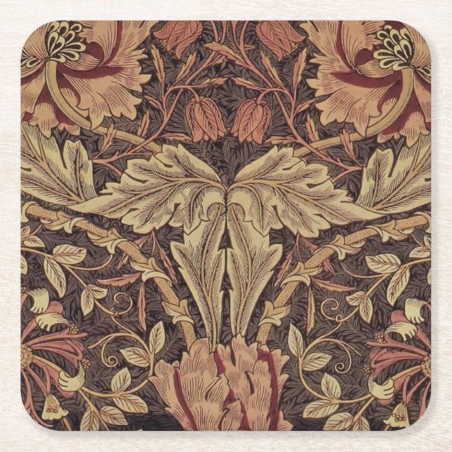 William Morris Honeysuckle Classic Rechteckiger Pappuntersetzer (Vorderseite)