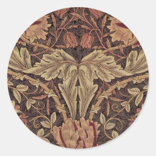 William Morris Honeysuckle Classic Runder Aufkleber