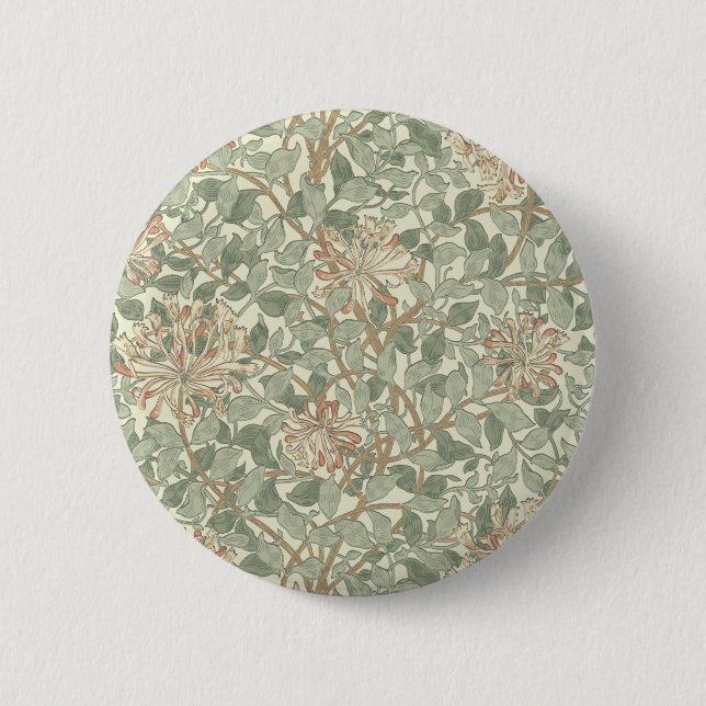 William Morris Honeysuckle Green Button (Vorderseite)