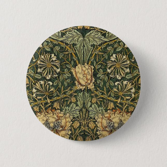 William Morris Honeysuckle Green Button (Vorderseite)