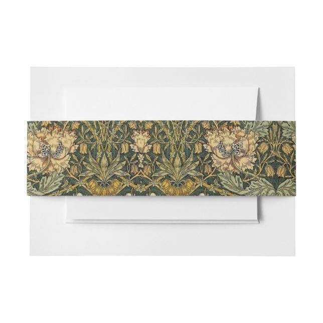 William Morris Honeysuckle Green Einladungsbanderole (Vorderseite Beispiel)