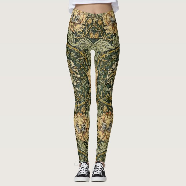 William Morris Honeysuckle Green Leggings (Vorderseite)
