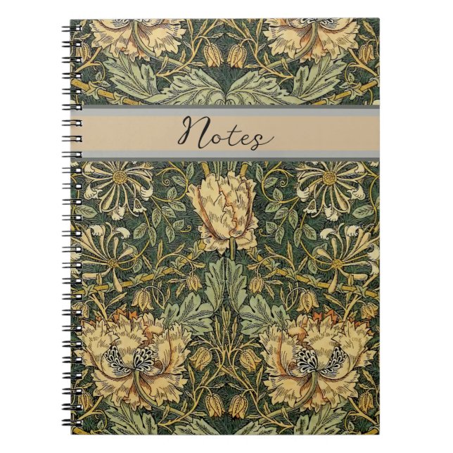 William Morris Honeysuckle Green Notizblock (Vorderseite)