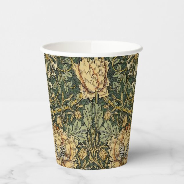 William Morris Honeysuckle Green Pappbecher (Links)