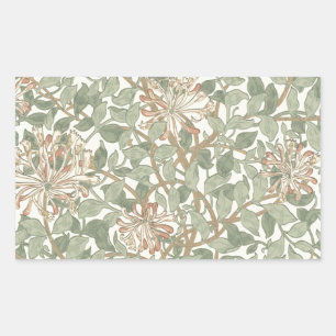 William Morris Honeysuckle Green Rechteckiger Aufkleber