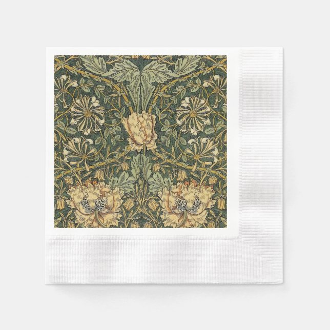 William Morris Honeysuckle Green Serviette (Vorderseite)