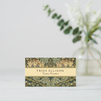 William Morris Honeysuckle Green Visitenkarte