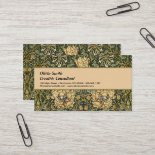 William Morris Honeysuckle Green Visitenkarte