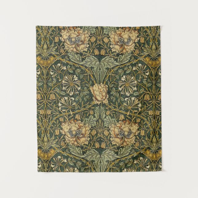 William Morris Honeysuckle Green Wandteppich (Vorderseite)