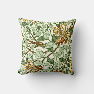William Morris - Honeysuckle in Green und Gold Kissen