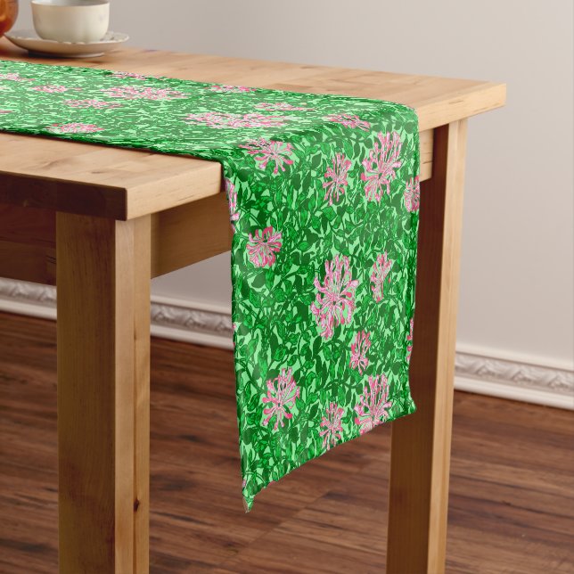 William Morris Honeysuckle, Pink und Green Kurzer Tischläufer (Beispiel)
