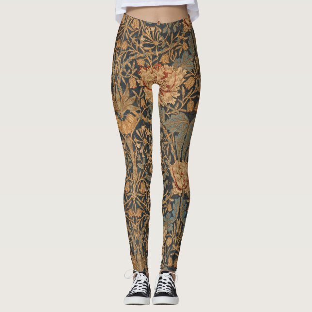 William Morris Honeysuckle Rich Wallpaper Leggings (Vorderseite)