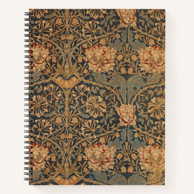 William Morris Honeysuckle Rich Wallpaper Notizbuch (Vorderseite)