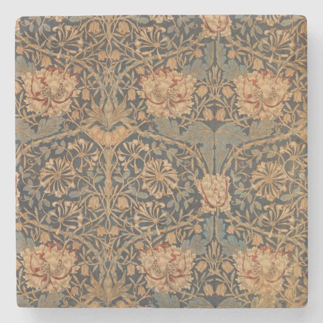 William Morris Honeysuckle Rich Wallpaper Steinuntersetzer (Vorderseite)