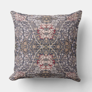 William Morris Honeysuckle Rosa Weiß Design Kissen