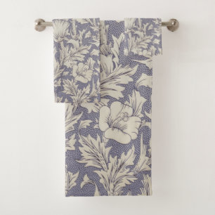 William Morris Horn Mohn Wallpaper-Druck: Vintage Badhandtuch Set