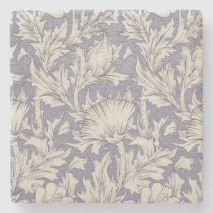 William Morris Horn Mohn Wallpaper-Druck: Vintage Steinuntersetzer