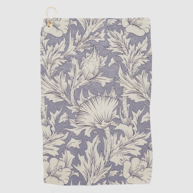 William Morris Horn Poppy Classic Floral Golfhandtuch (Vorderseite)