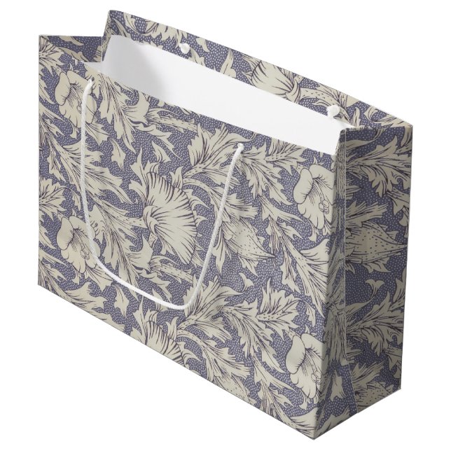 William Morris Horn Poppy Classic Floral Große Geschenktüte (Vorderseite Schrägansicht)