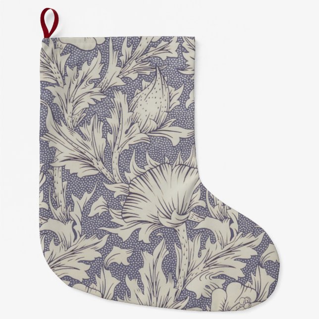 William Morris Horn Poppy Classic Floral Großer Weihnachtsstrumpf (Vorderseite)