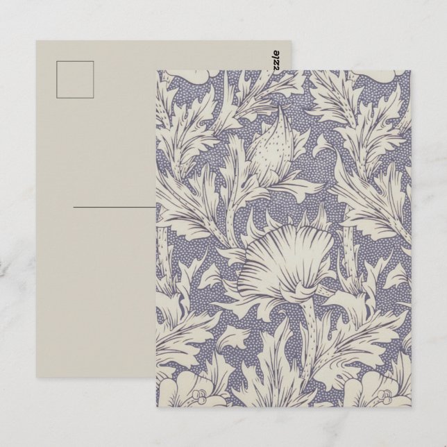 William Morris Horn Poppy Classic Floral Postkarte (Vorne/Hinten)