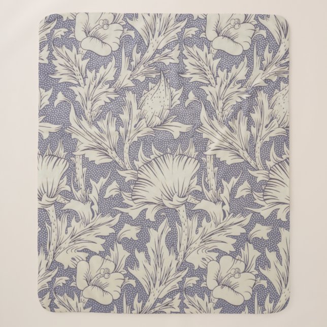 William Morris Horn Poppy Classic Floral Sherpadecke (Vorderseite)