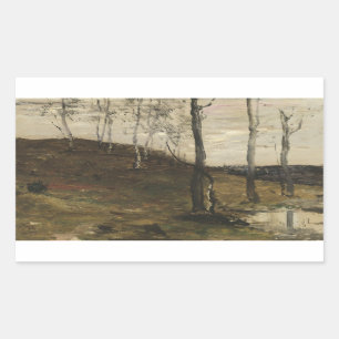 William Morris Hunt - Hillside with Trees Rechteckiger Aufkleber