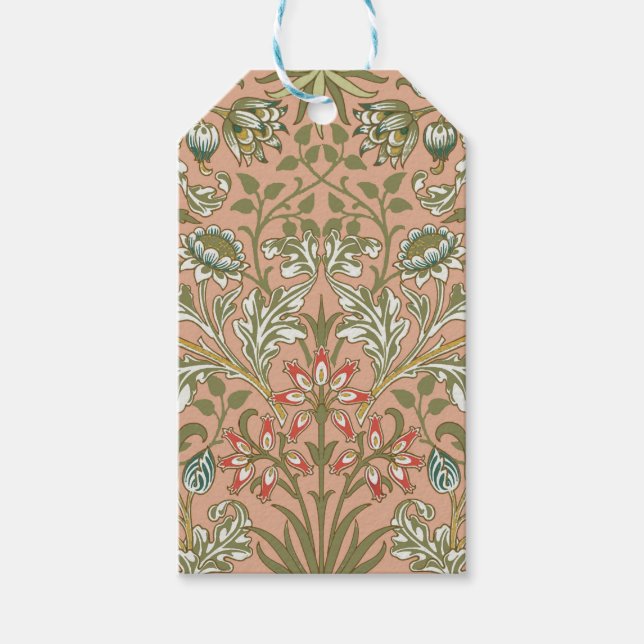 William Morris Hyacinth Blume Rose Geschenkanhänger (Vorderseite)