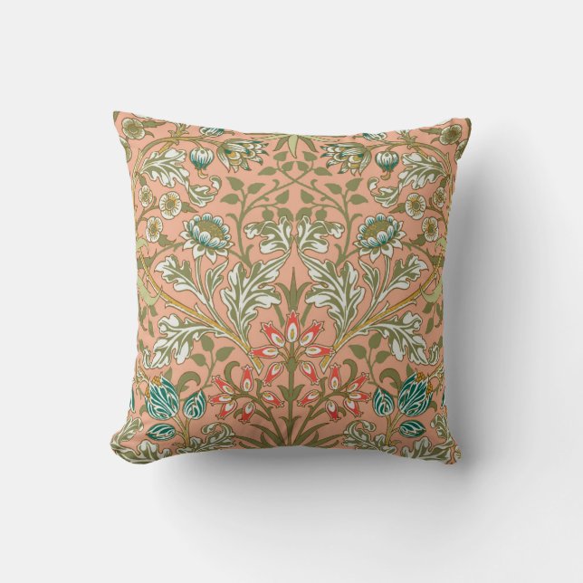 William Morris Hyacinth Blume Rose Kissen (Vorderseite)