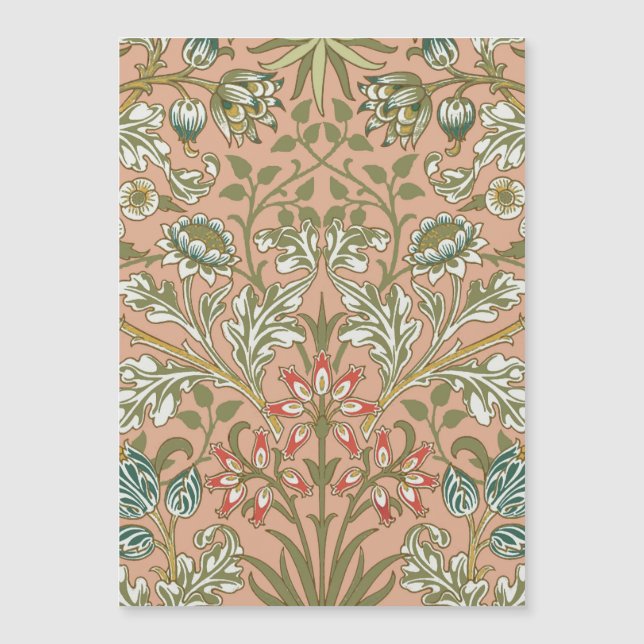 William Morris Hyacinth Blume Rose Magnetkarte (Vorderseite)