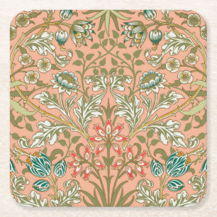 William Morris Hyacinth Blume Rose Rechteckiger Pappuntersetzer