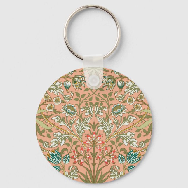 William Morris Hyacinth Blume Rose Schlüsselanhänger (Vorderseite)