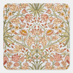 William Morris Hyacinth Floral Botanische Kunst Quadratischer Aufkleber