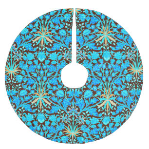 William Morris Hyacinth Print, Aqua und Brown Polyester Weihnachtsbaumdecke