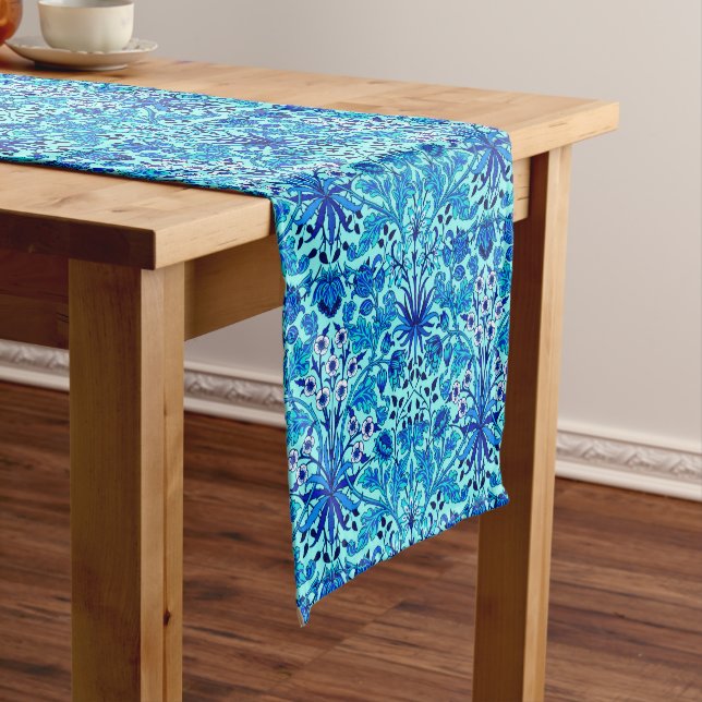 William Morris Hyacinth Print, Aqua und Türkis Kurzer Tischläufer (Beispiel)
