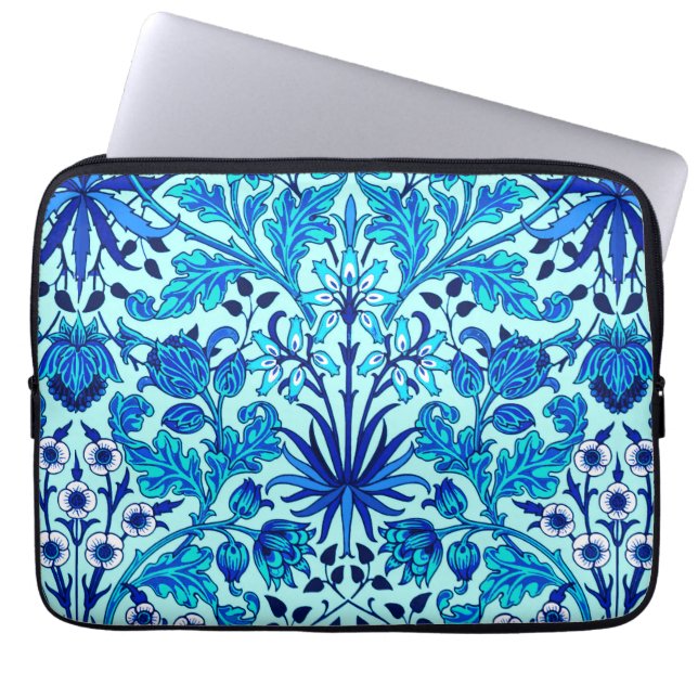 William Morris Hyacinth Print, Aqua und Türkis Laptopschutzhülle (Vorderseite)