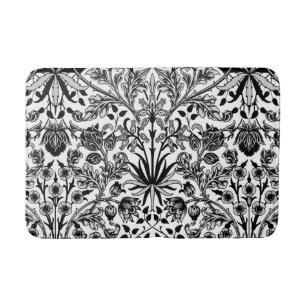 William Morris Hyacinth Print, Black, White & Gray Badematte