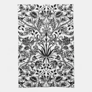 William Morris Hyacinth Print, Black, White & Grey Geschirrtuch