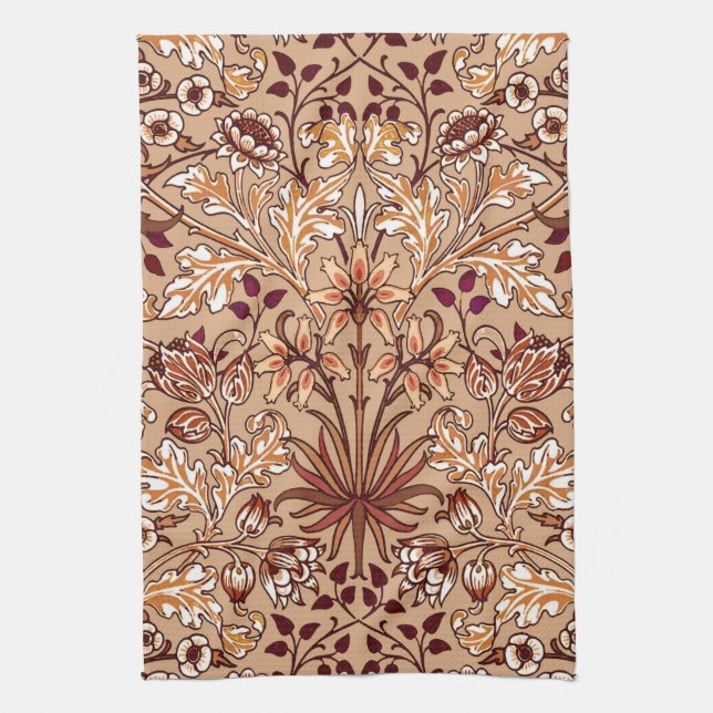 William Morris Hyacinth Print, Brown und Beige Geschirrtuch (Vertikal)